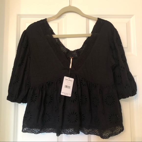 Free People Black Blouse - Picture 2 of 3
